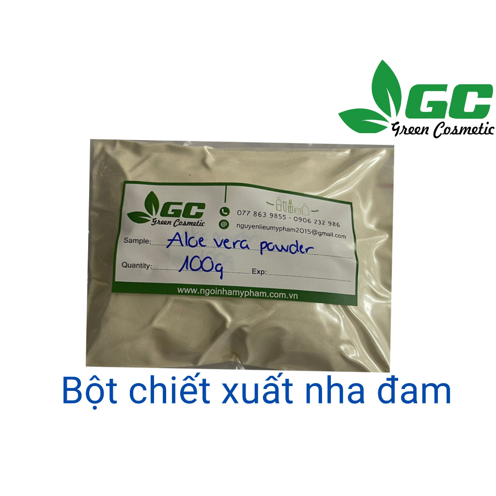 Aloe vera powder extract - Bột chiết xuất nha đam - Nguyên liệu mỹ phẩm - Greencosmetic - 10g/50g/100g