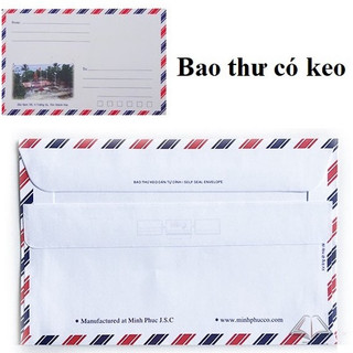 Bao thư sọc bưu điện 11x17cm 70gsm keo tự dính xấp 20 cái, keo thấm nước xấp 25 cái