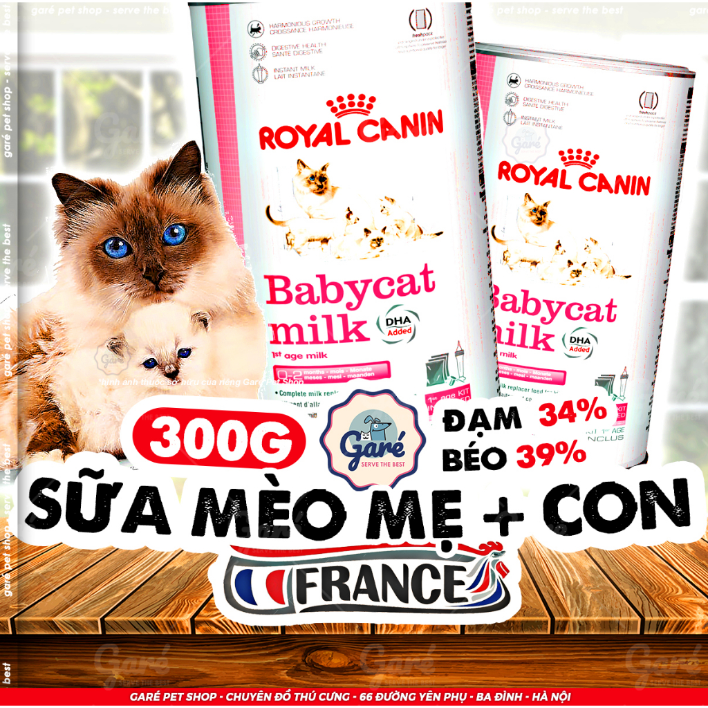 Sữa bột mèo Babycat ROYAL CANIN cho mèo mẹ mang thai, mèo con sơ sinh, thay thế sữa mèo mẹ Mother Babycat Milk