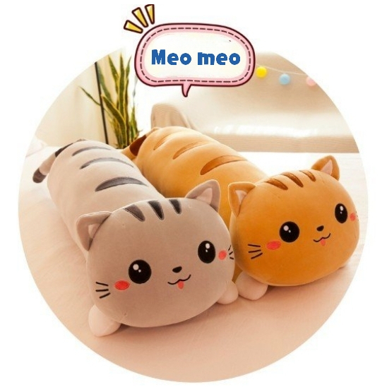 Gấu bông gối ôm gối trang trí tựa lưng sofa mèo tam thể dễ thương ngộ nghĩnh