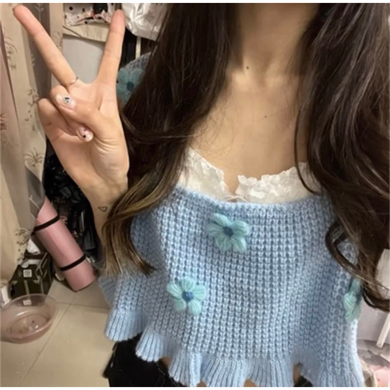 Áo 2 dây croptop hoa nổi DA624