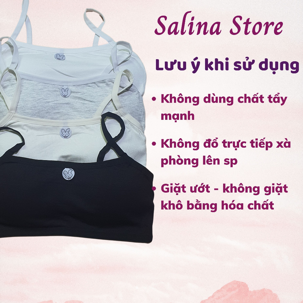 Áo bra hai dây thể thao học sinh, áo lá dành cho bé tuổi dậy thì có miếng đệm coton  SALINA STOREE