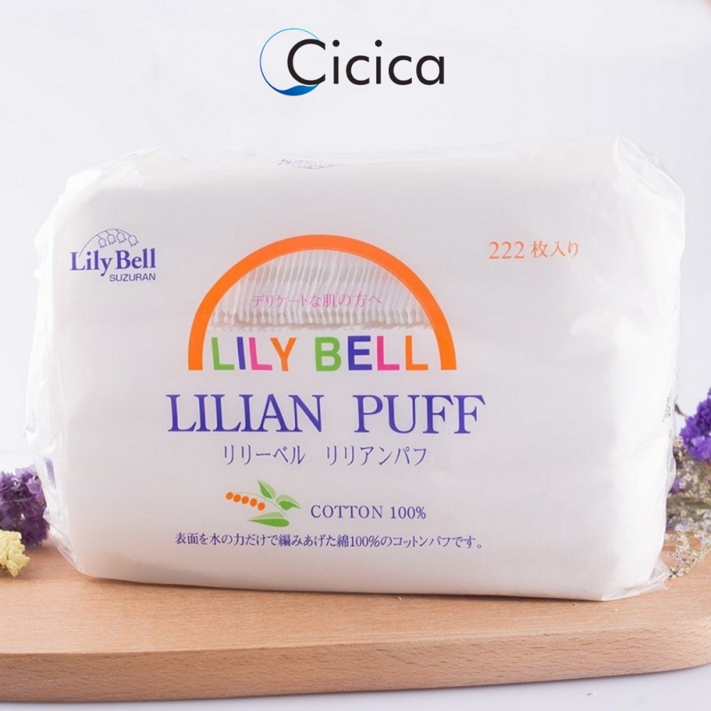 Bông tẩy trang Lily Bell Lilian Puff cotton 222 miếng & Extra Thin Facial Puff cotton 240 miếng