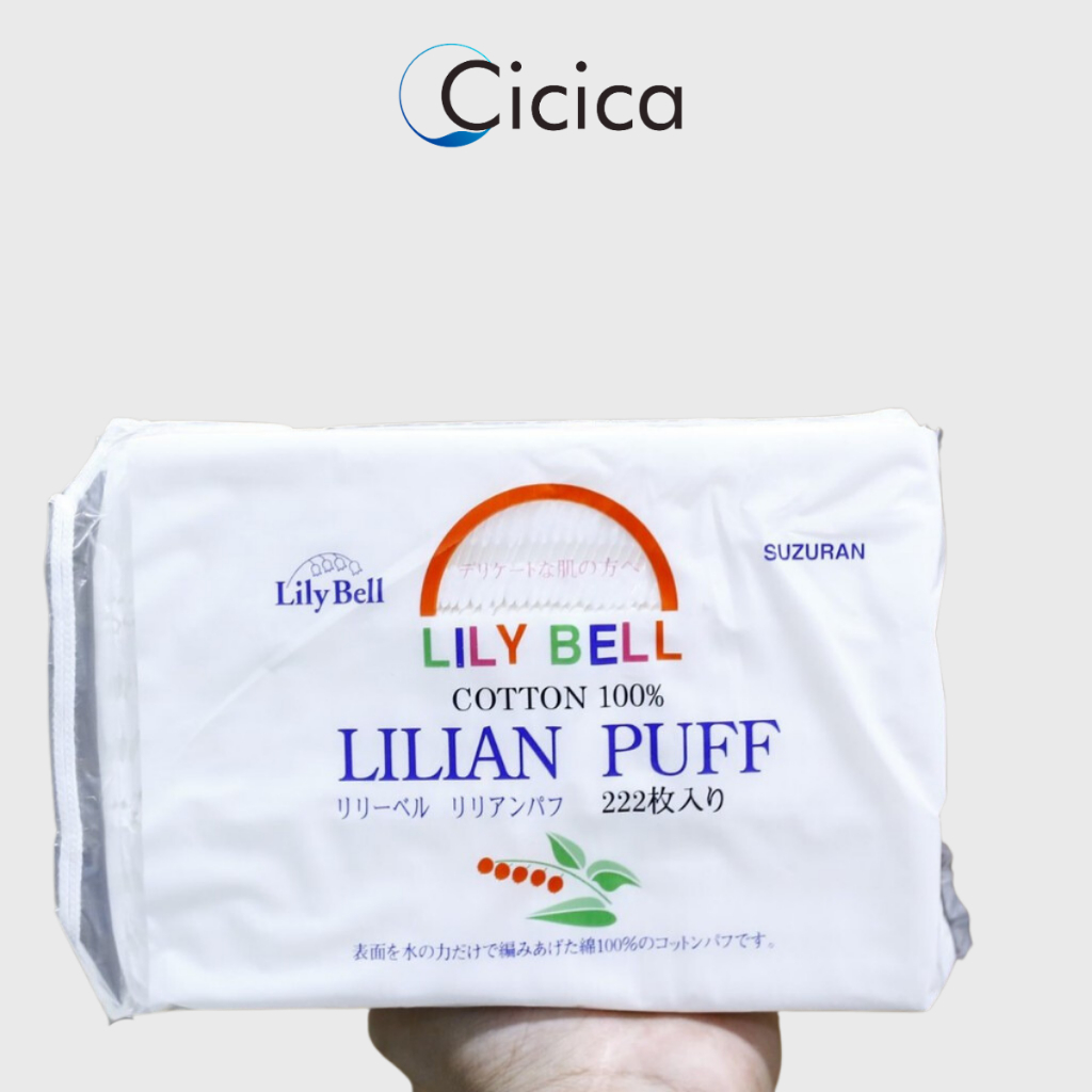 Bông tẩy trang Lily Bell Lilian Puff cotton 222 miếng & Extra Thin Facial Puff cotton 240 miếng