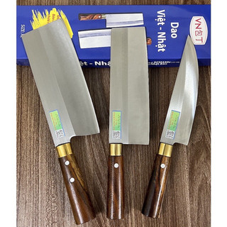 Kb05- dao thép trắng không gỉ- bộ dao thép trắng [3 món chặt - thái - lọc từ thép trắng cao cấp nhật không rỉ