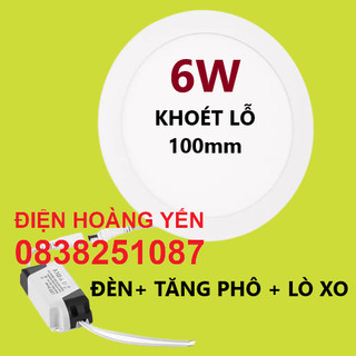 Đèn Led âm trần siêu mỏng 6w ánh sáng trắng, vàng - bảo hành 12 tháng