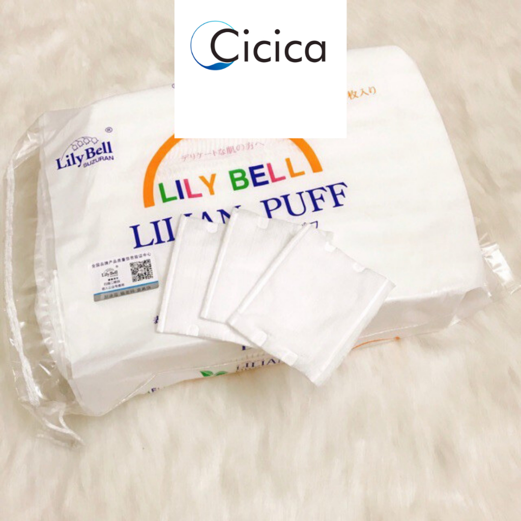 Bông tẩy trang Lily Bell Lilian Puff cotton 222 miếng & Extra Thin Facial Puff cotton 240 miếng
