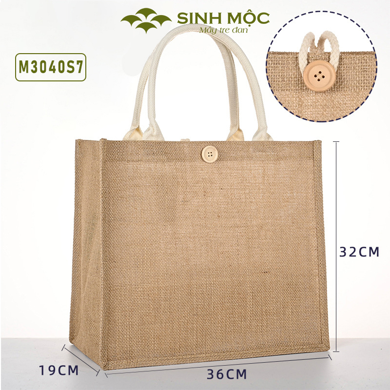 Túi cói đi biển, túi cói vintage, túi du lịch, Sinh Mộc – M3040