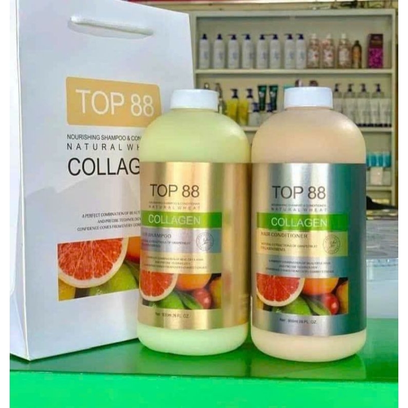 Cặp Dầu Gội Xả Hương Bưởi Ngăn Rụng và Kích Thích Mọc Tóc Top88 800ml  Oil Collagen Hair Salon Chính Hãng