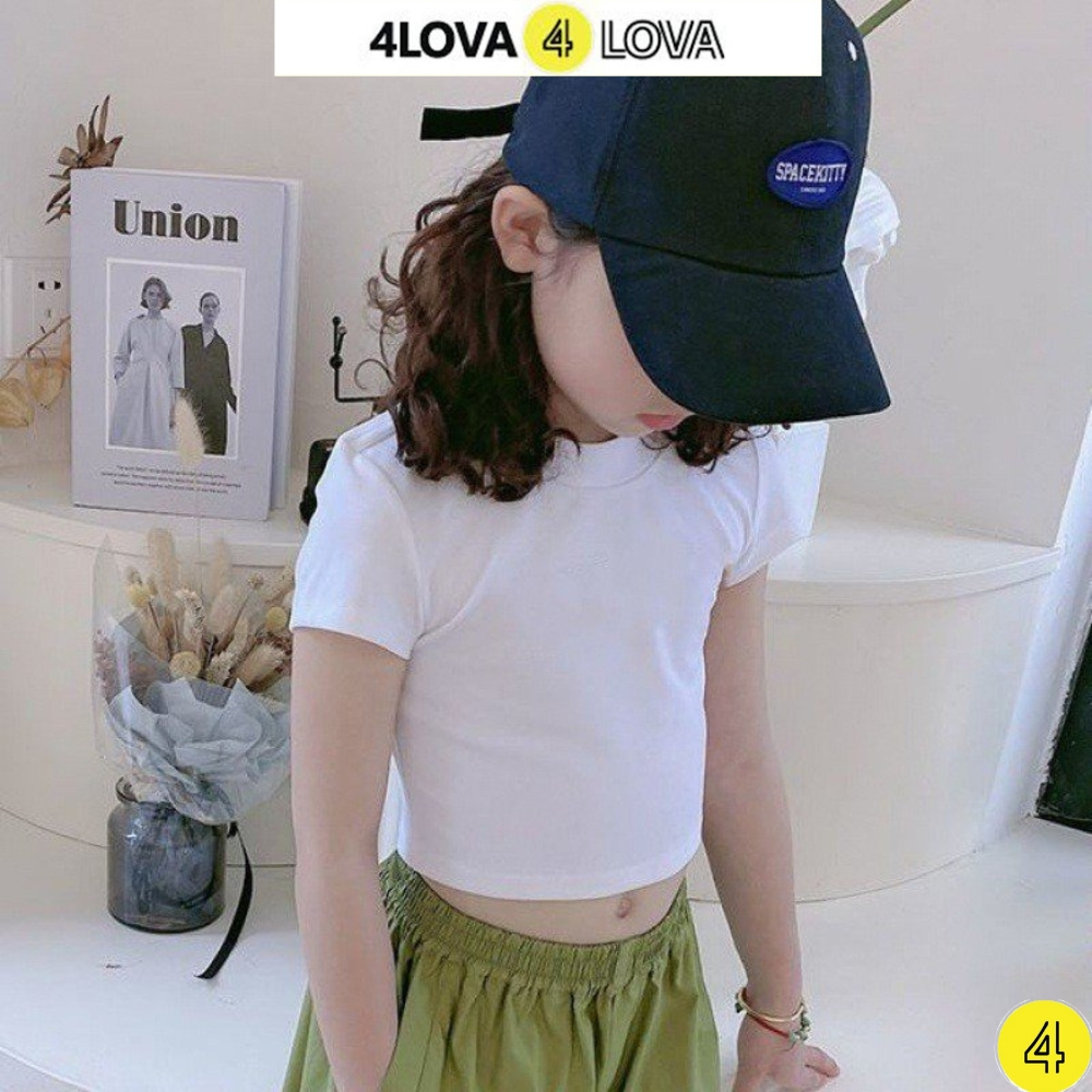 Áo thun crotop cộc tay cho bé gái 4LOVA  nhiều màu sắc chất vải cotton cao cấp co giãn mềm mại từ 8-28 kg KID185
