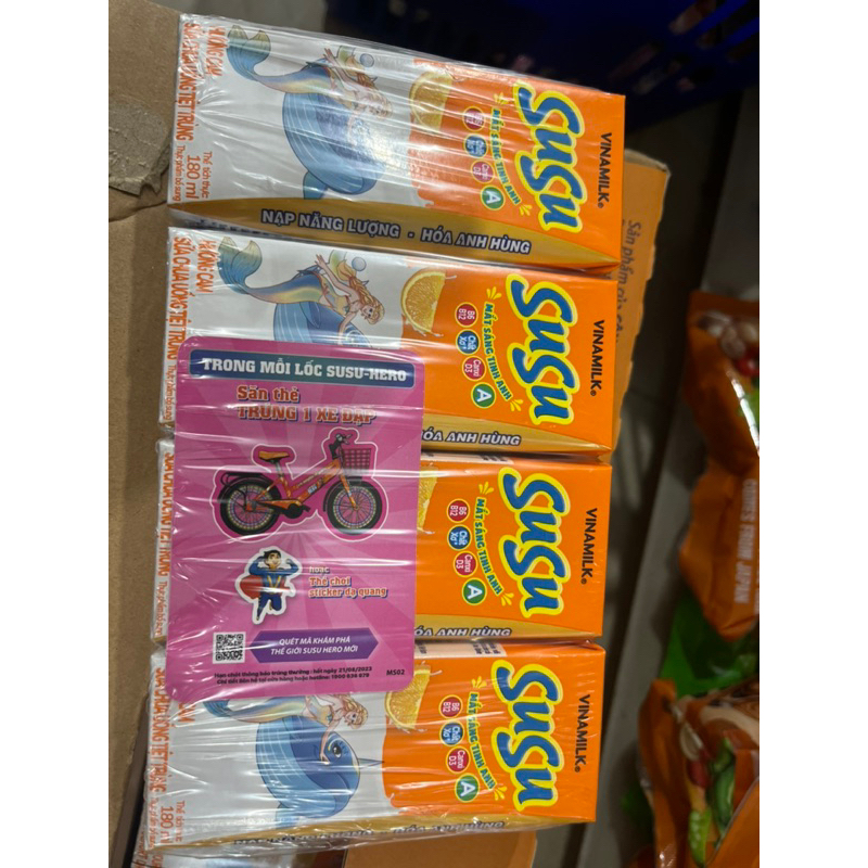 Dây Sữa Susu dâu hoặc cam IQ Vinamilk 180ml