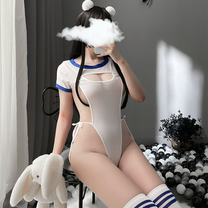 Bodysuit liền thân khoét ngực cosplay nữ sinh gợi cảm có nút cài đáy cột dây hông