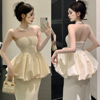 Set Áo Quây Trễ Vai Kèm Chân Váy Đuôi Cá VEROMODA,Set Áo Ống Chân Váy 2 Màu Đen Trắng Chất Vải Tafta Sang Trọng