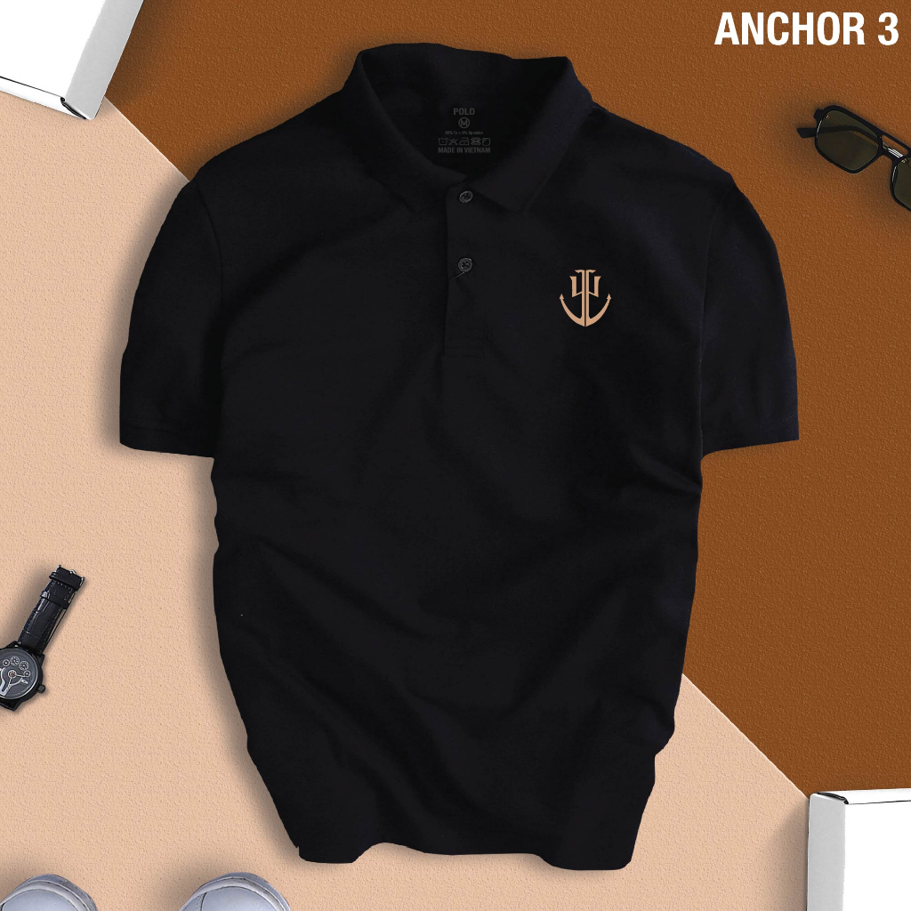 Áo Thun POLO nam Mỏ Neo Thủy Thủ vải cá sấu cotton cao cấp, thiết kế Basic, thanh lịch, dễ dàng phối đồ