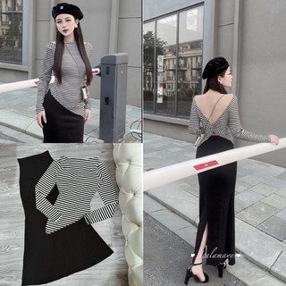 Set Vạt Chéo Váy Đuôi Cá