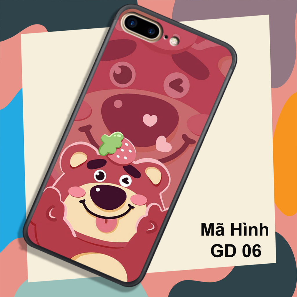 ỐP LƯNG IPHONE 6 PLUS - 7 PLUS - 8 PLUS , IN HÌNH GẤU LOTSO DÂU CUTE.