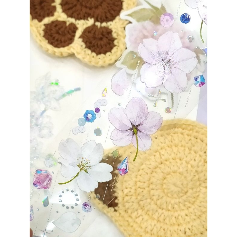 Washi Chiết Dạng PET 100cm Giọt Lệ Mộ Hoa Cát