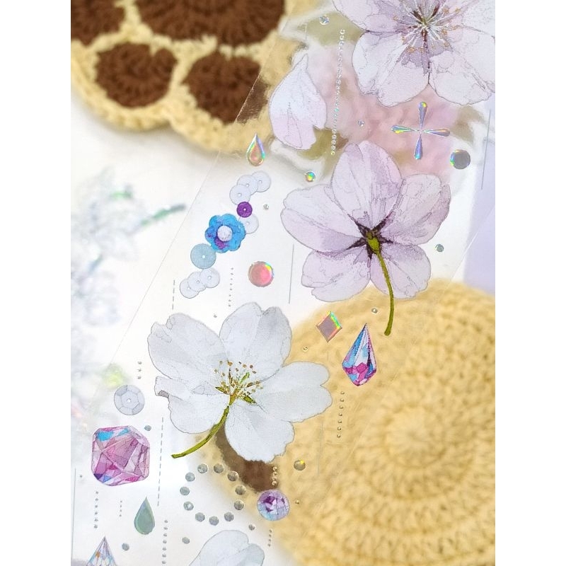 Washi Chiết Dạng PET 100cm Giọt Lệ Mộ Hoa Cát