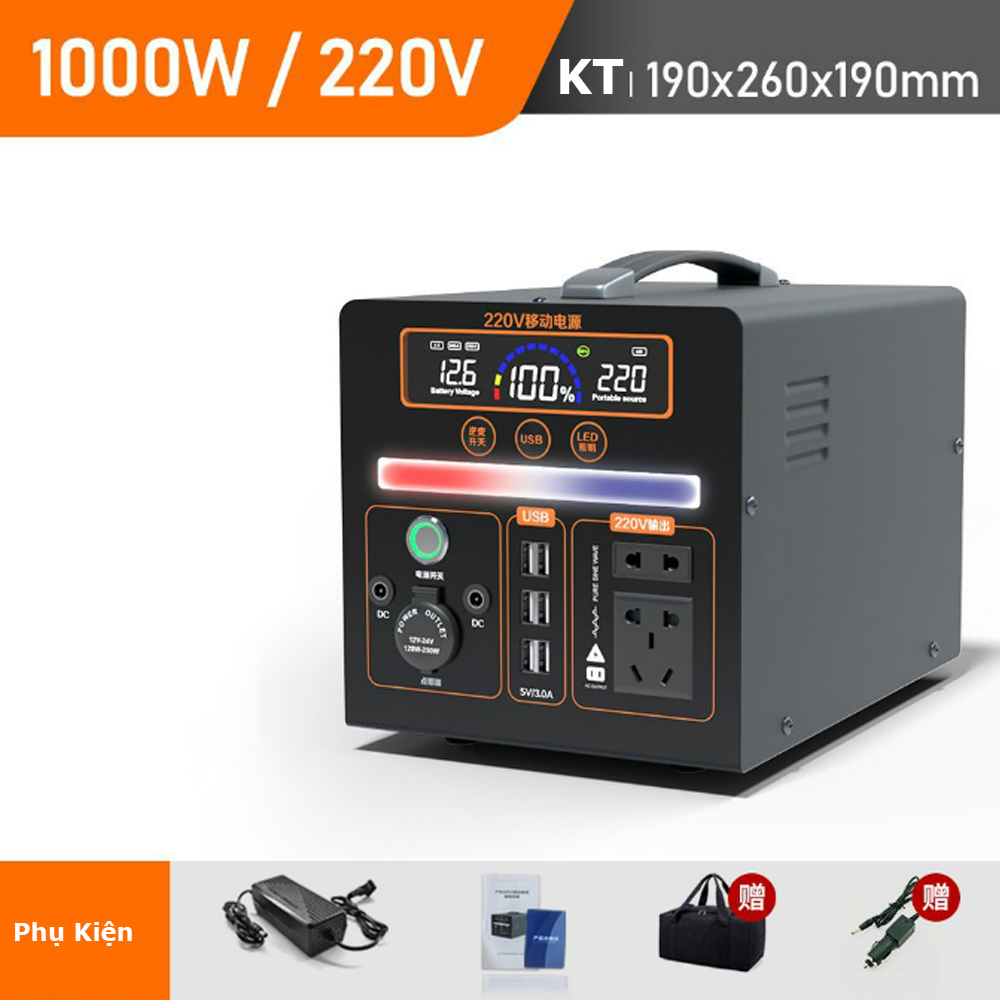 Trạm sạc điện di động, máy tích điện dung tích lớn, nguồn điện di động du lịch dã ngoại 800.000 mAh sạc nhanh