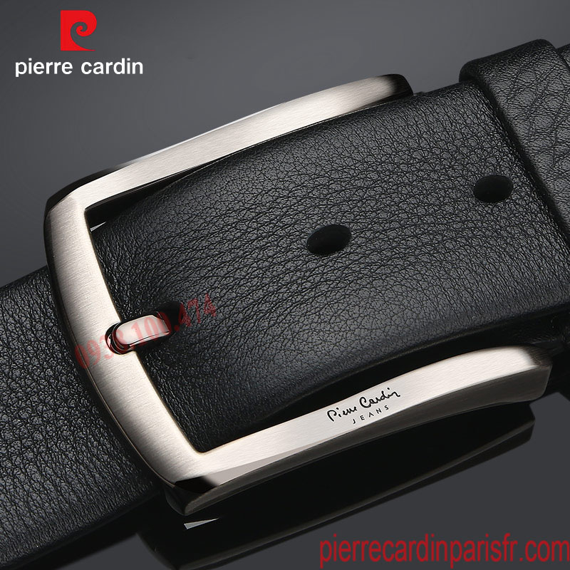 Thắt lưng Pierre Cardin chính hãng khóa kim xỏ lỗ dây da bò thật