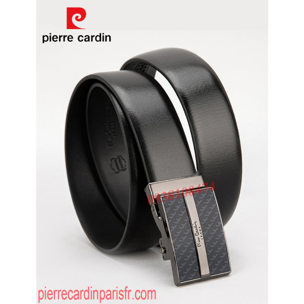 Thắt lưng Pierre Cardin chính hãng khóa chốt tự động dây da bò thật PCJ1086