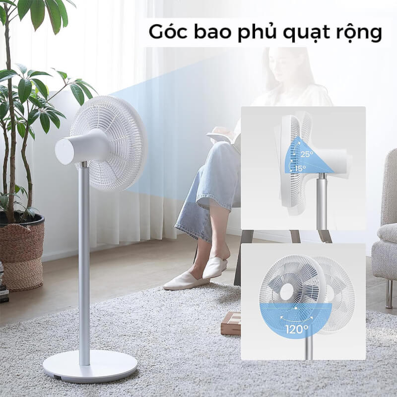 Quạt Đứng Tích Điện Xiaomi Smartmi Gen 3 - BẢN NỘI ĐỊA Kèm Remote Quạt Không Dây Xiaomi