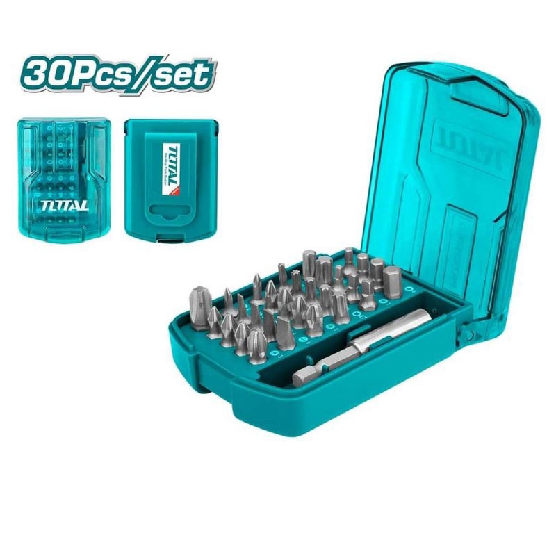 Hộp mũi vít 30 chỉ tiết kèm mũi gắn vít TOTAL TACSD10306