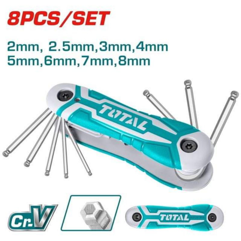 Bộ 8 lục giác đầu bi dạng xếp TOTAL THT1061836