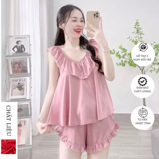 Bộ Mặc Nhà Lụa Lantin Cổ Bèo