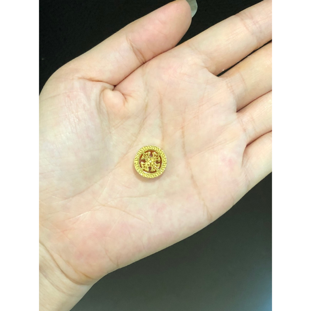 Charm Bánh xe Pháp luân bạc mạ vàng Minh Tâm Jewelry