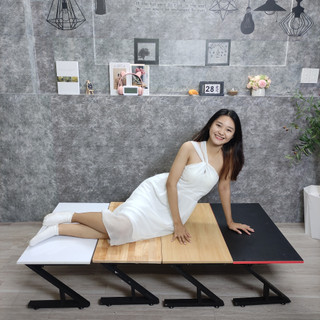 Bàn làm việc (R40*D80*C35cm) chân sắt chữ Z gấp bệt {GIÁ TẠI XƯỞNG}  mặt gỗ MDF NHẬP KHẨU màu vàng vân gỗ sồi dày 17mm