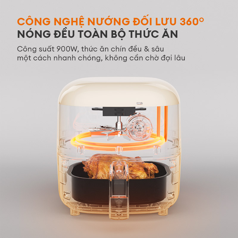 ồi chiên không dầu GAABOR AF20M-YE01A dung tích 2L công suất 900W nóng nhanh, nhỏ gọn