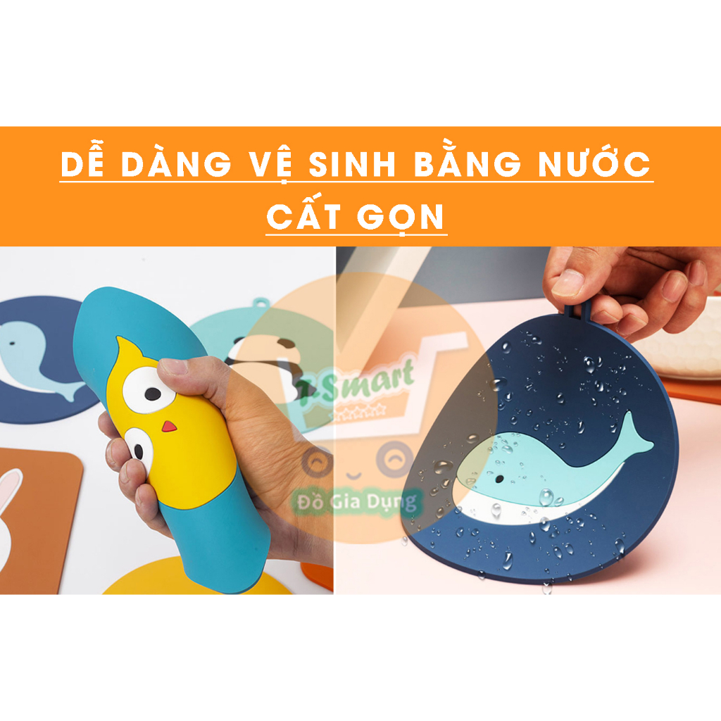 - Miếng Đế Lót Cốc, Nồi, Xoong Silicon Chịu Nhiệt, Chống Thấm, Chống Trượt Hình Dễ Thương