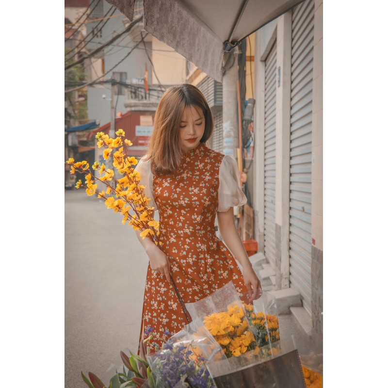 Set áo dài kèm quần Daisy size S