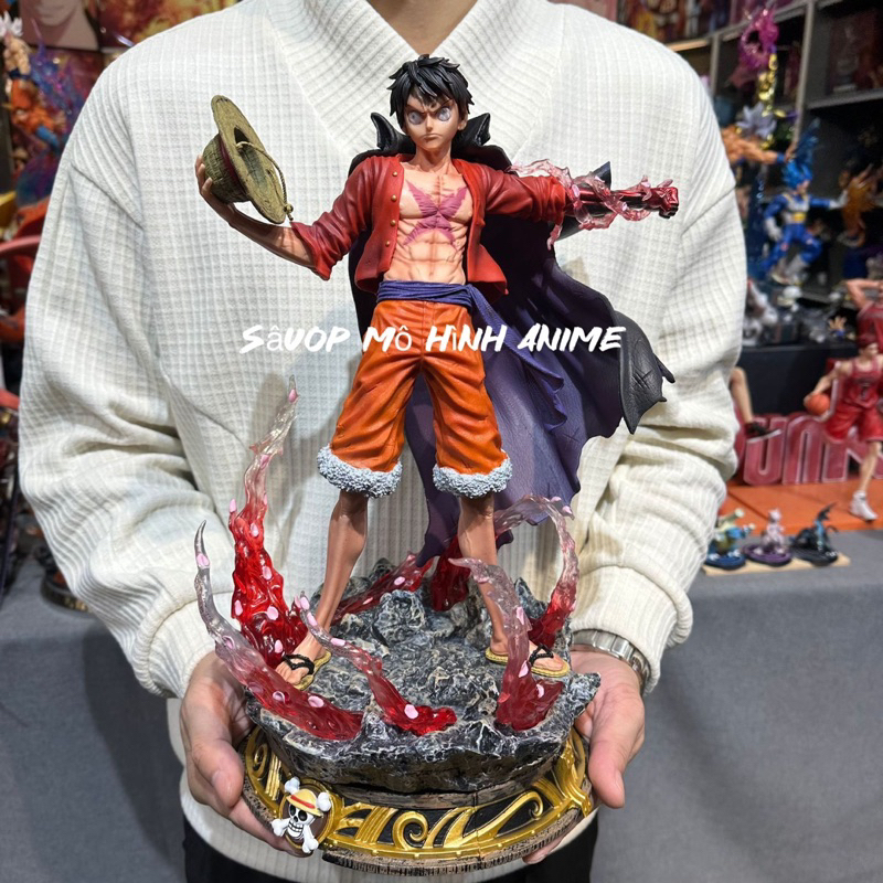 Mô hình Luffy dòng chảy Sakura thức tỉnh 2 đầu bán thân thay thế cao 39cm có ổ cắm LED (Mô hình Anime One Piece)
