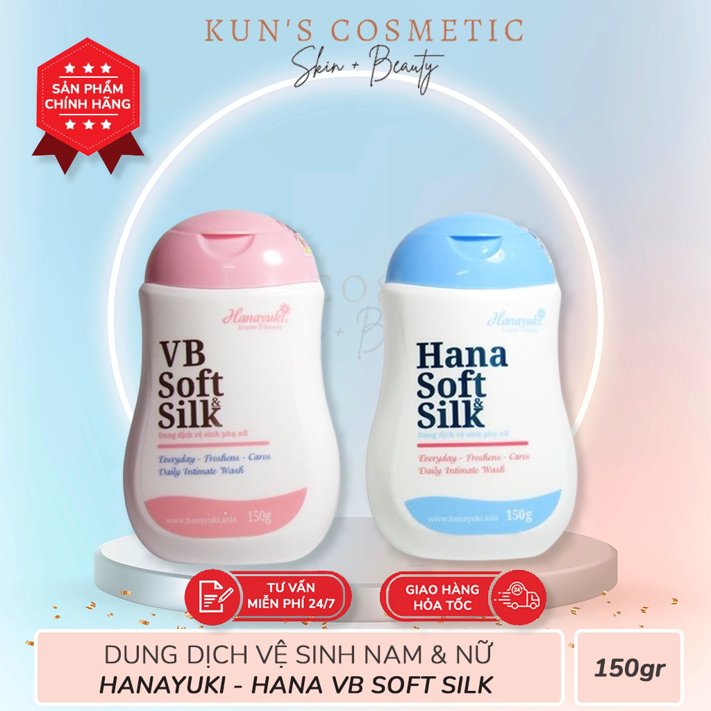 Dung dịch vệ sinh nam & nữ Hanayuki - Hana VB Soft Silk 150ml