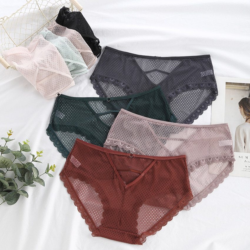 Quần lót nữ ren lưới khoét lưng tam giác cao cấp FLQ161