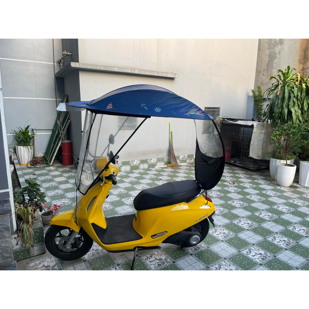 Dù đi mưa kín xe - sản phẩm che nắng mưa xe máy khung chắc chắn