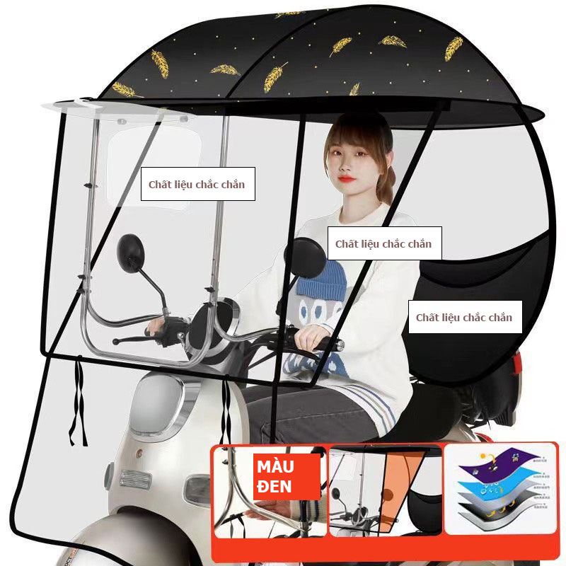 Dù đi mưa kín xe - sản phẩm che nắng mưa xe máy khung chắc chắn