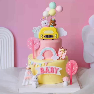 Set que cắm giấy 6 cây chấm bi hồng