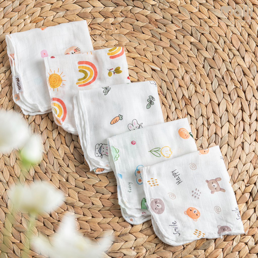 Hộp 6 Khăn Sữa Sợi Tre Cho Bé, Khăn Sữa Mềm Mại Cho Bé Sơ Sinh 30x30cm