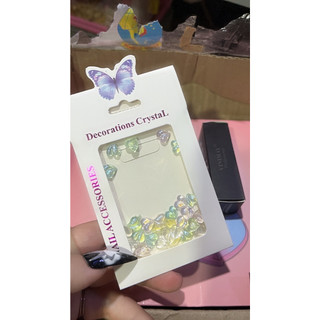 Set charm thuỷ tinh trái tim nhiếu màu sắc hình dán móng nail