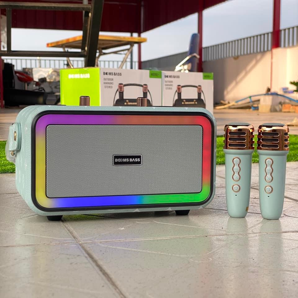 Loa Karaoke Bluetooth BOOMS BASS M3201+ Tặng kèm 2 Micro Không Dây Hát Karaoke, Thiết Kế Cực Đẹp. Bảo Hành 12 Tháng