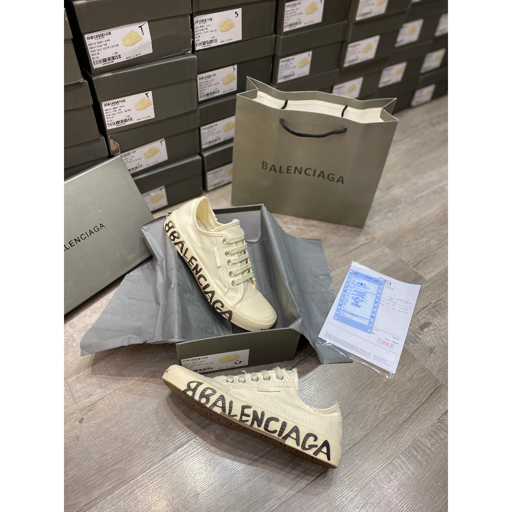 Giày thế thao BALENCIAGA canvas họa tiết chữ đế cao cấp