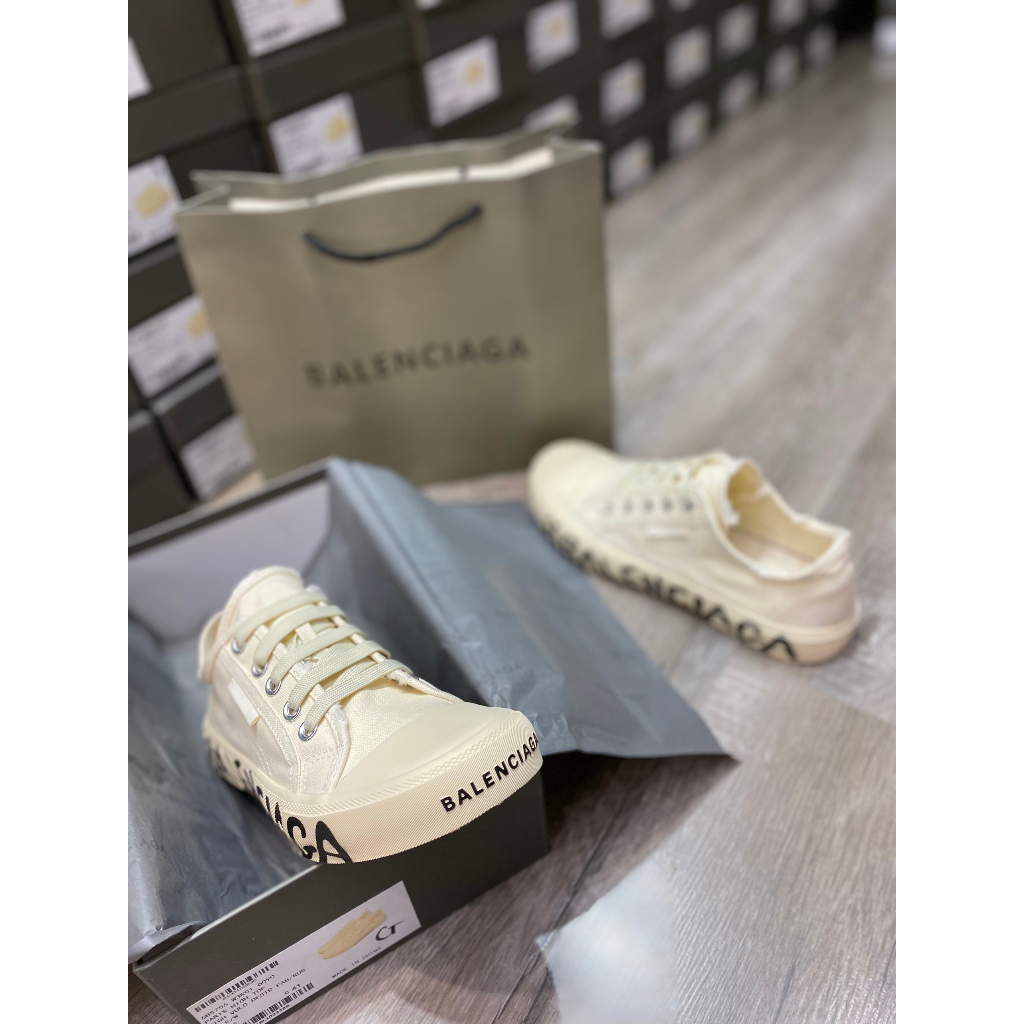 Giày thế thao BALENCIAGA canvas họa tiết chữ đế cao cấp