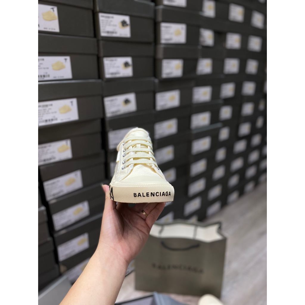 Giày thế thao BALENCIAGA canvas họa tiết chữ đế cao cấp