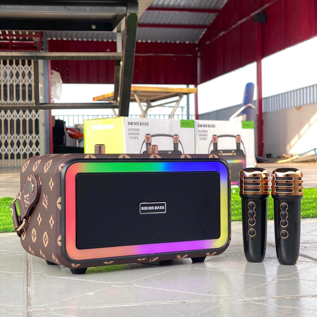 Loa Karaoke Bluetooth BOOMS BASS M3201+ Tặng kèm 2 Micro Không Dây Hát Karaoke, Thiết Kế Cực Đẹp. Bảo Hành 12 Tháng