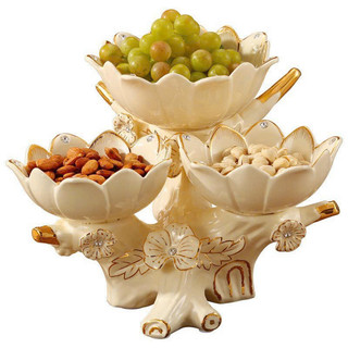 Khay đựng bánh kẹo hoa quả bằng gốm sứ mang phong cách châu Âu: