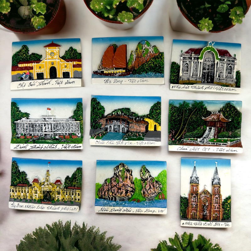 Nam châm hít trang trí tủ lạnh - Phong cảnh Việt Nam / Quà lưu niệm du lịch Việt Nam, chất liệu polyresin
