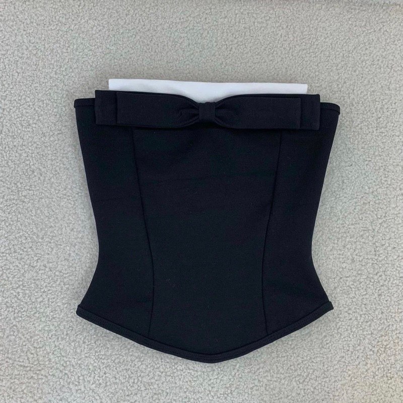 𝐃𝐈𝐀𝐍𝐀 𝐒𝐄𝐓 • SET ÁO CÚP NGỰC ĐÍNH NƠ KÈM CHÂN VÁY NGẮN MINI SKIRT CHỮ A XẾP LY ĐUÔI CÁ